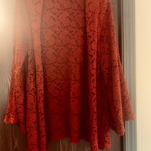 Audrey Red Lace Cardigan Large